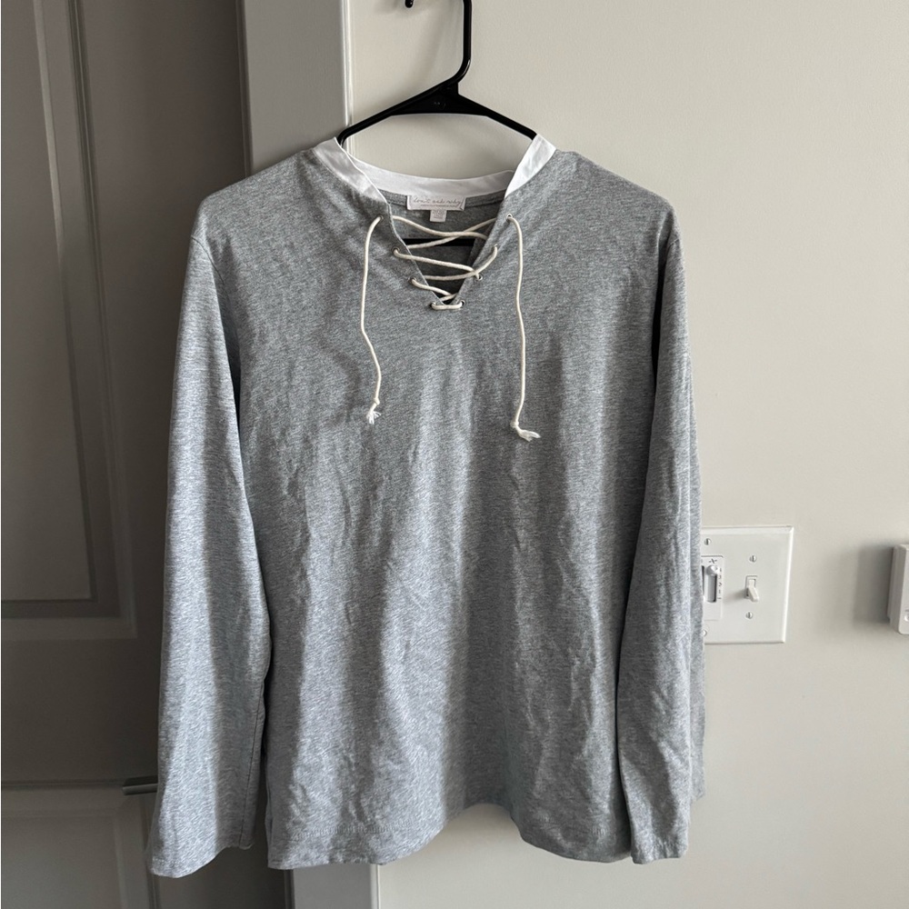 Gray Lace-Up Women’s Shirt